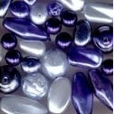 Estrela helmiäislasihelmilajitelma siniset helmet, 100 grammaa