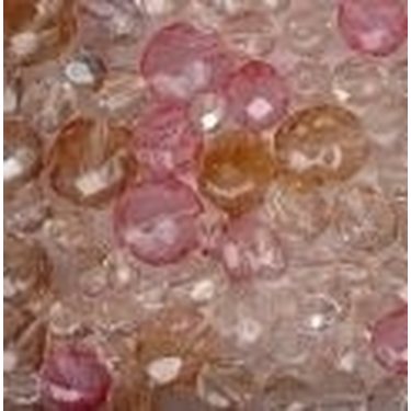 Estrela helmilajitelma vaaleanpunaiset ja pinkit särmikkäät helmet n. 6 - 11 mm, 100 grammaa