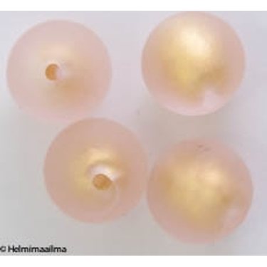 Kultafoliohelmi huurrettu pyöreä 12 mm, vaaleanpunainen, 1 kpl