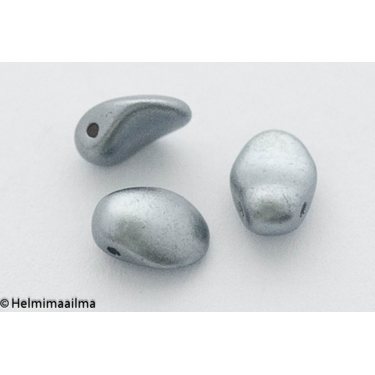 Estrela Tulppaanin terälehti helmiäislasihelmi harmaa 8 x 6 mm, 10 kpl