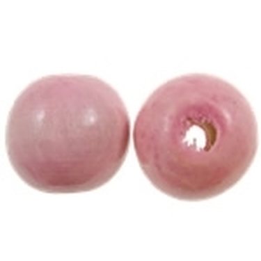 Puuhelmi vaaleanpunainen pyöreä 16 mm, 20 kpl  (II - LAATU)