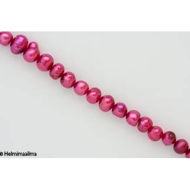 Makeanvedenhelmi pinkki pyöreähkö 6-7 mm, n. 40 cm nauha