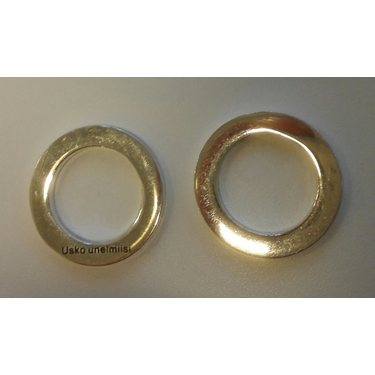 Metallihelmi / rengas "Usko unelmiisi" hopeanvärinen 22 mm, 1 kpl (II-laatu)