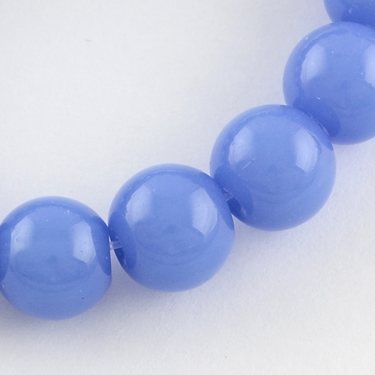 Lasihelmi pyöreä 10 mm sininen, n. 28-30 cm nauha