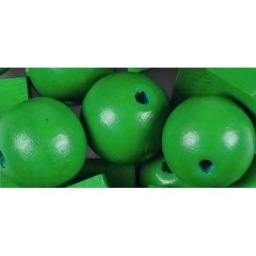 Preciosa Tsekkiläinen puuhelmi vihreä pyöreä 22 mm, 2 kpl