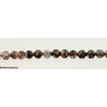 Säröakaatti harmaa-musta pyöreä 8 mm, n. 38 cm nauha