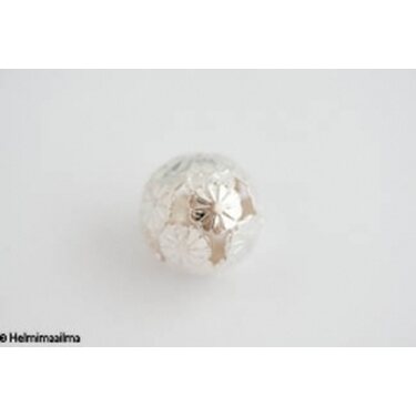 Metallihelmi hopeanvärinen ontto pallo 20 mm, 1 kpl