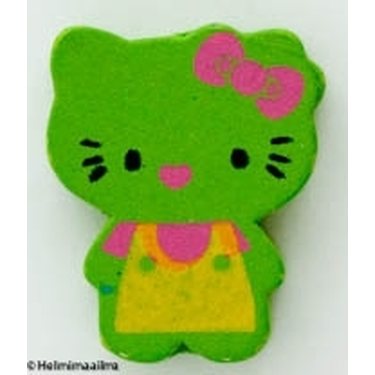 Puuhelmi Hello Kitty 24 mm vihreä, 1 kpl