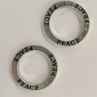 Metallihelmi rengas 22 mm, "PEACE", 1 kpl