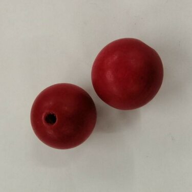 Preciosa Tsekkiläinen puuhelmi punainen pyöreä 20 mm, 2 kpl