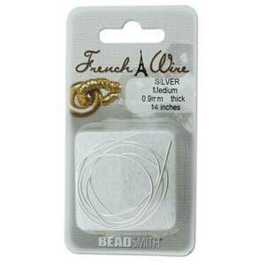 Helmispiraali / french wire hopeanvärinen, medium, n. 35 cm