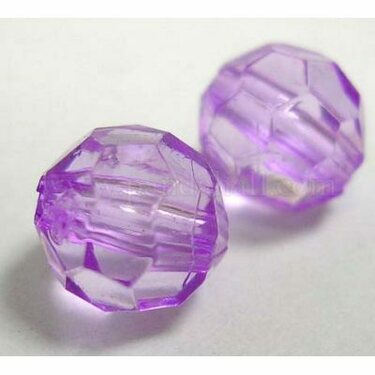 Akryylihelmi särmikäs pyöreä 8 mm pinkki-violetti, 50 grammaa