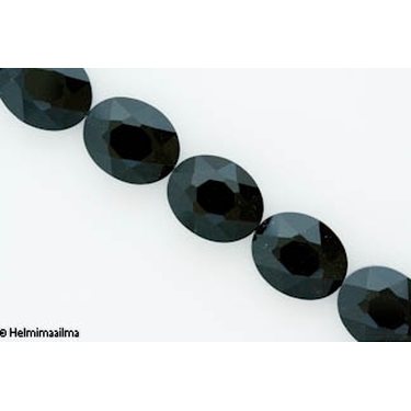 Kristallilasihelmi musta soikea särmikäs 16x20 mm, 1 kpl