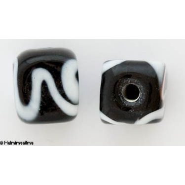 Lamppuhelmi musta-valkoinen kuutio 12 mm, 1 kpl
