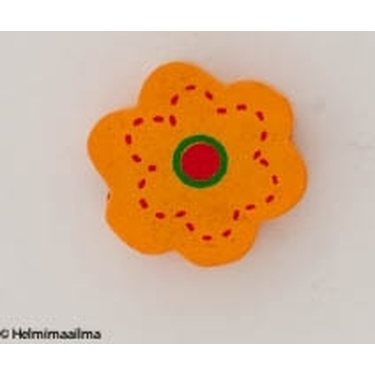 Puuhelmi kukka oranssi 14,5x5 mm, 1 kpl