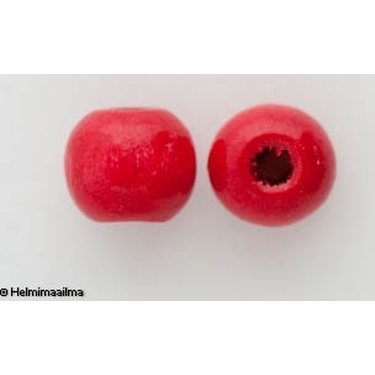 Puuhelmi punainen pyöreä 10 mm, 10 kpl