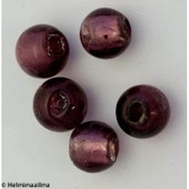 Hopeafoliohelmi pyöreä 10 mm, ametisti, 1 kpl