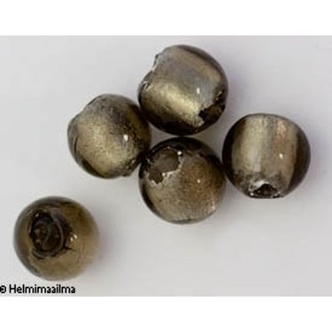 Hopeafoliohelmi pyöreä 10 mm, harmaa, 1 kpl
