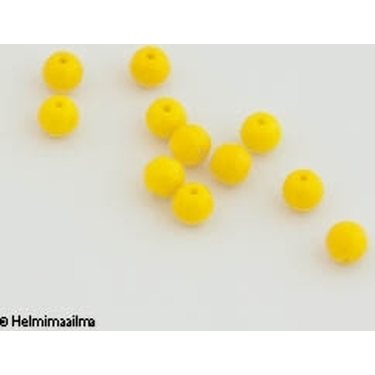 Tsekkiläinen lasihelmi pyöreä läpivärjätty keltainen, 6 mm, 10 kpl