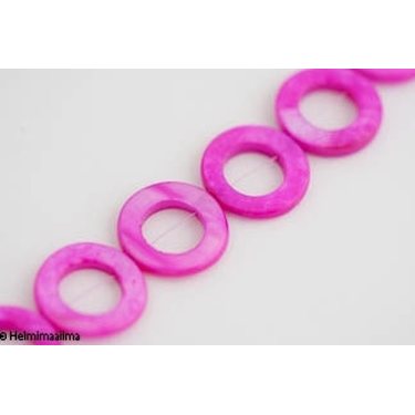 Simpukankuorihelmi pyöreä pinkki/fuksianpunainen 20 mm, 1 kpl