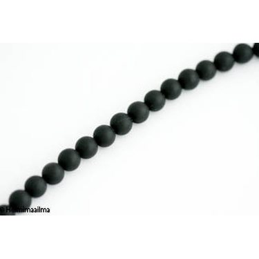 Musta kivi matta pyöreä 10 mm, n. 40 cm nauha