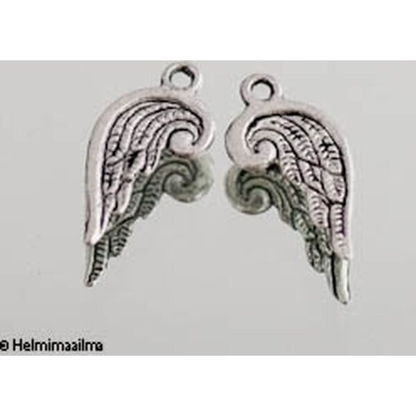 Riipus tiibetinhopeinen siipi n. 19x8,5 mm, 10 kpl