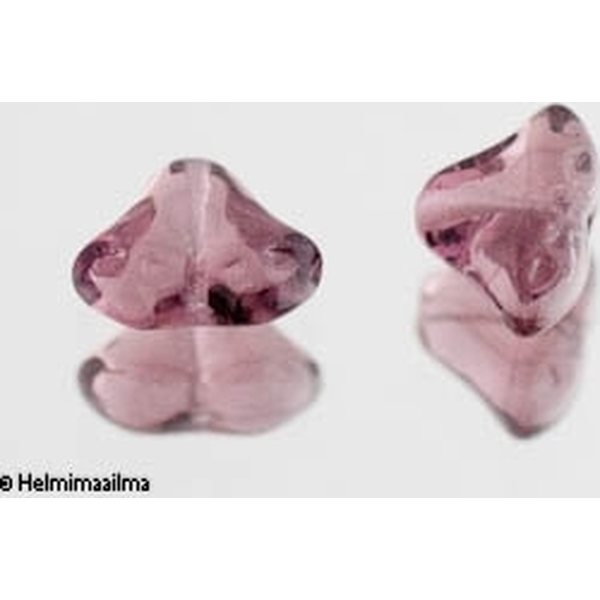 Preciosa Tsekkiläinen lasihelmi "hame" ametisti 14 mm leveä, reikien väli 9,8 mm, 10 kpl