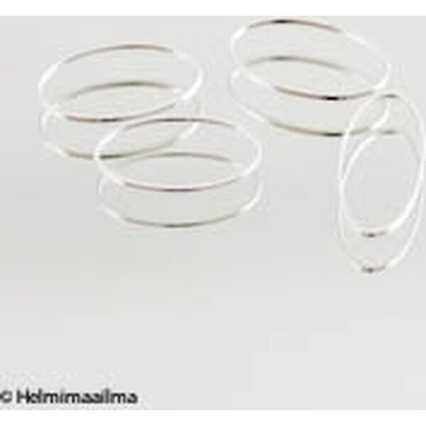 Rengas ovaali n. 16x8,3 mm, hopeanvärinen, 20 kpl