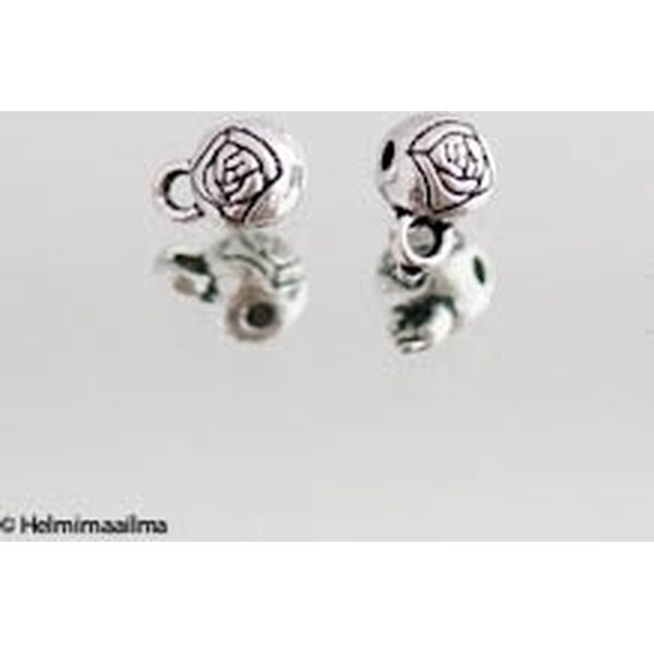 Riipuspidike antiikkihopea pallon halk. 6 mm, reikä n. 1,8 mm, 1 kpl