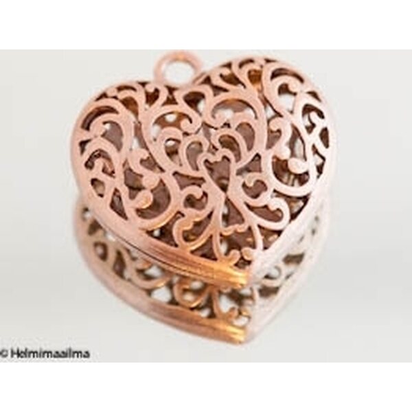 Riipus filigree sydän kupari 36 mm, 1 kpl