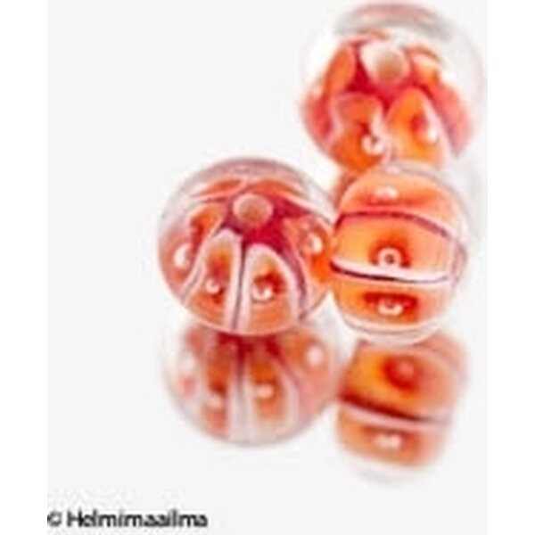 Lamppuhelmi abakus oranssinpunainen n. 12x8 mm, 1 kpl