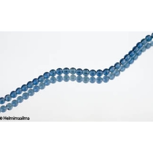 Lasihelmi pyöreä 6 mm sininen/ turkoosi, n. 27-28 cm nauha
