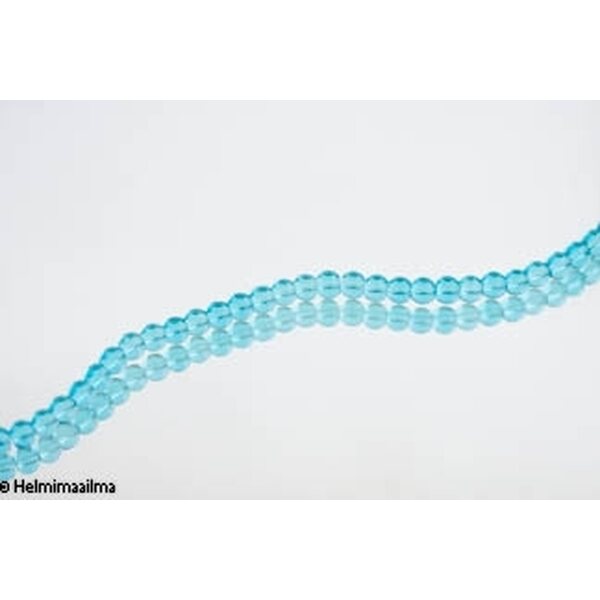 Lasihelmi pyöreä 6 mm turkoosi, n. 27-28 cm nauha