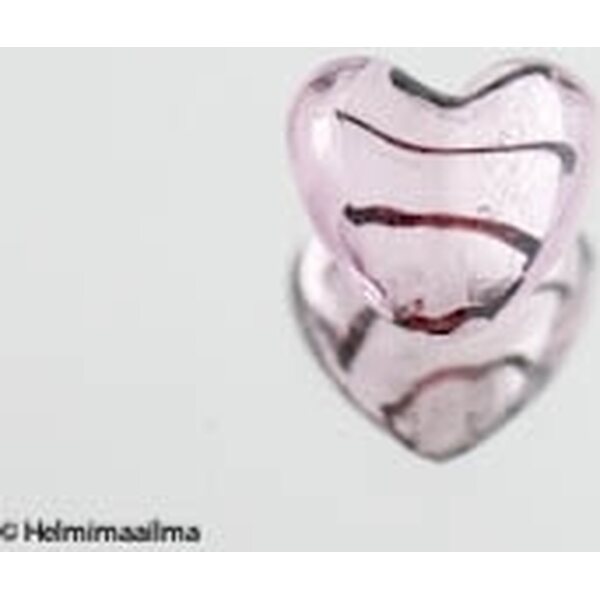 Hopeafoliosydän 20 mm, vaaleanpunainen raidoilla, 1 kpl