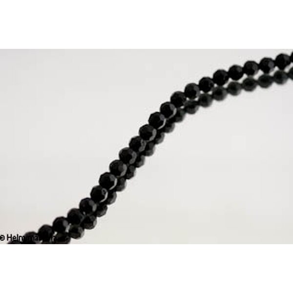 Kristallihelmi särmikäs pyöreä 8 mm, musta, n. 31 cm nauha
