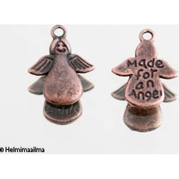 Riipus kuparinvärinen enkeli "Made for an angel" 17,5 mm, 8 kpl