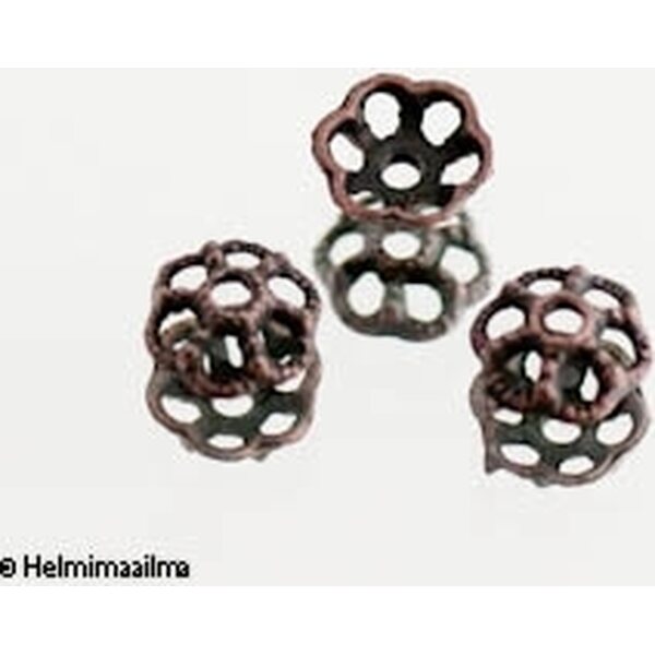 Helmihattu kupari kukka 10 mm, 10 kpl