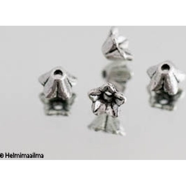 Helmihattu antiikkihopea kukka 8 mm, korkeus 5 mm, 8 kpl