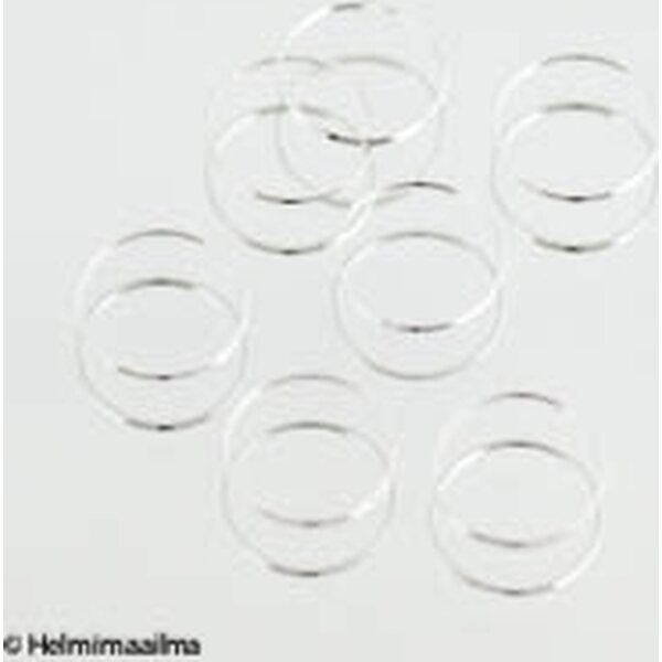 Rengas pyöreä 12 mm hopeanvärinen, 20 kpl
