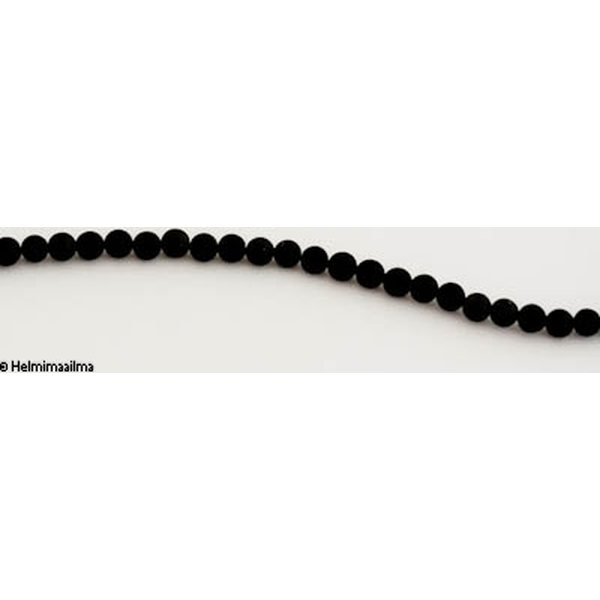 Musta kivi matta pyöreä 4 mm, n. 38 cm nauha