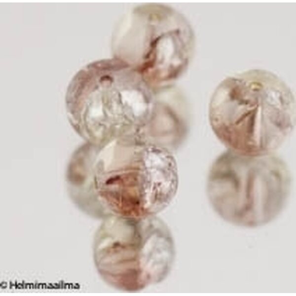 Särölasihelmi vaaleanruskea+vaaleankeltainen pyöreä 12 mm, 10 kpl
