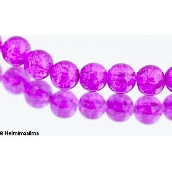 Särölasihelmi pyöreä 10 mm fuksianpunainen/vahva pinkki, n. 81 cm nauha