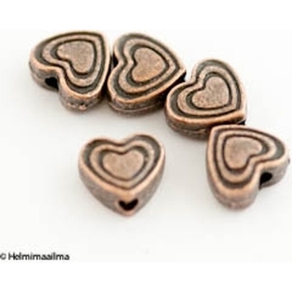 Metallihelmi sydän kupari n. 7x8 mm, 8 kpl
