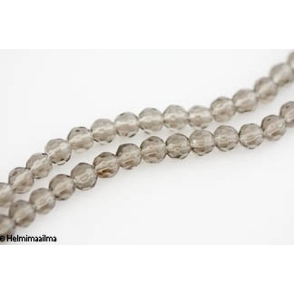 Kristallihelmi särmikäs pyöreä 10 mm, harmaa, n. 34 cm nauha