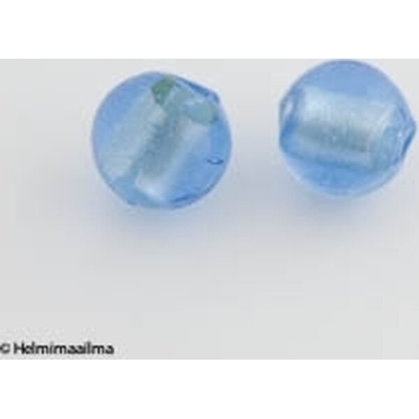 Hopeafoliohelmi pyöreä 12 mm vaaleansininen, 1 kpl