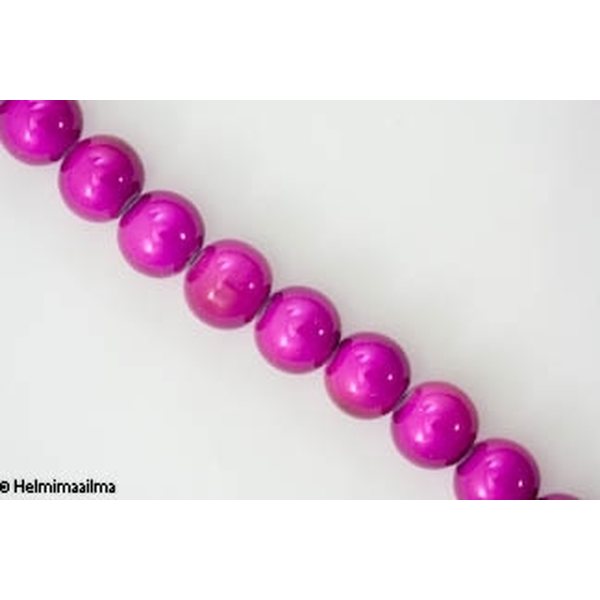 "Miracle" lasihelmi fuksianpunainen pyöreä 12 mm, n. 81 cm nauha