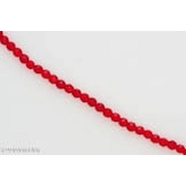 Kristallihelmi särmikäs pyöreä 4 mm, punainen, n. 34 cm nauha