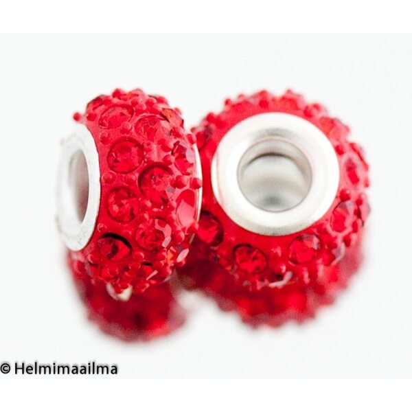 Pandora shamballahelmi punainen 15 x 9 mm, 1 kpl