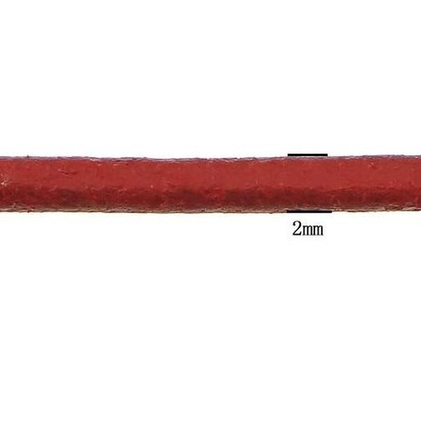Nahkanyöri 2 mm pyöreä tummanpunainen, 1 metri