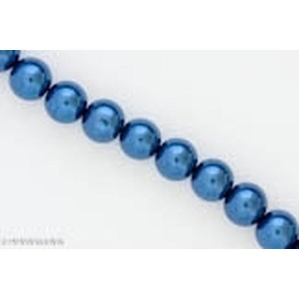 Helmiäislasihelmi pyöreä 12 mm, tummansininen, n. 81 cm nauha